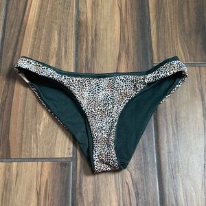 Leopard Print Green Women's Swim Bottom